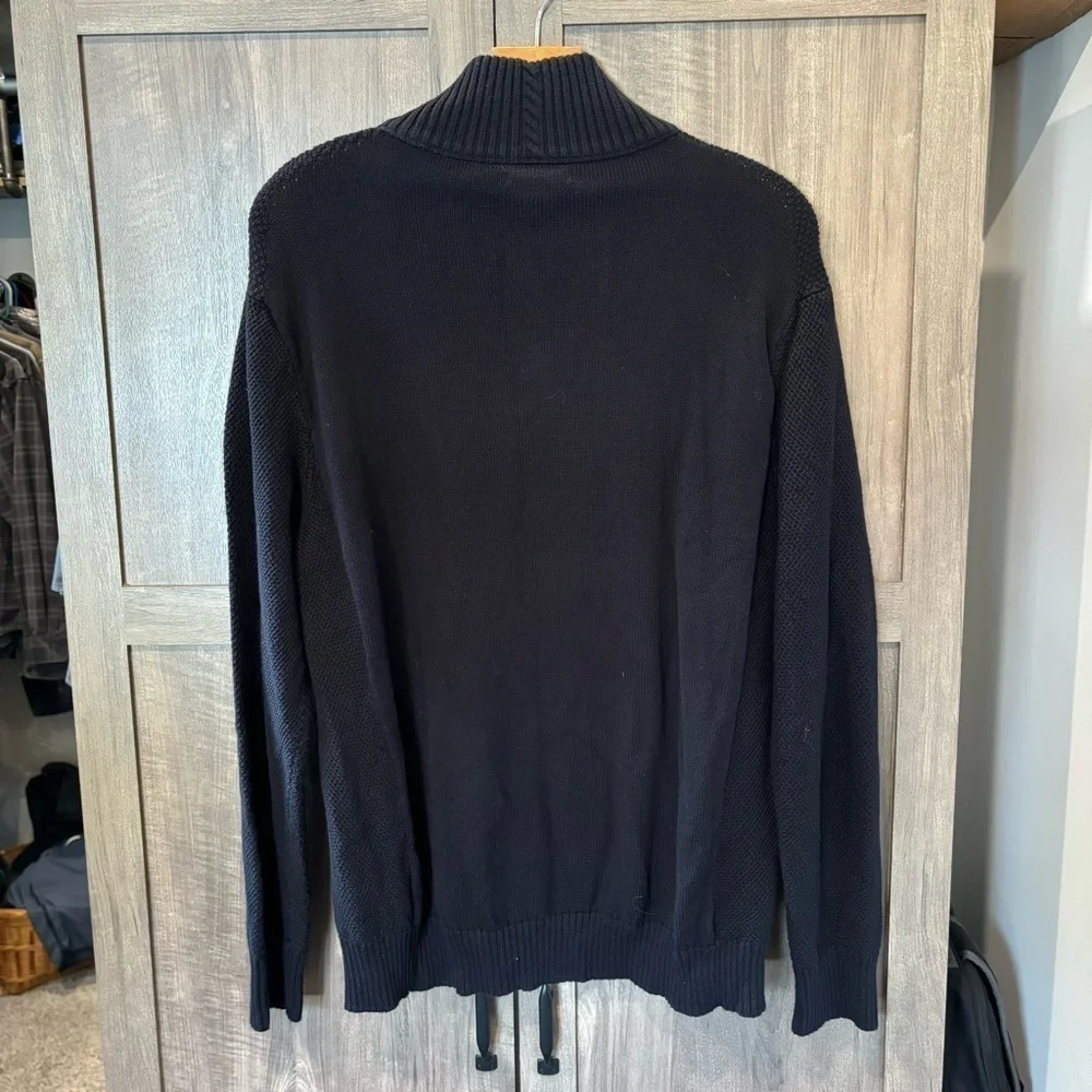Carbon 2 Cobalt Men’s Large Sweater Mock Neck Henley Black